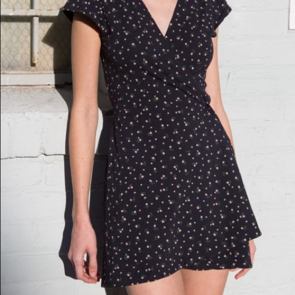 Brandy Melville navy wrap around dress